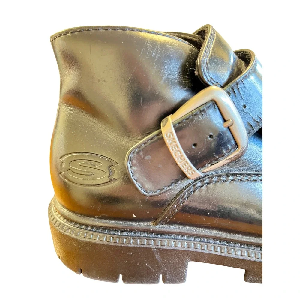 Vintage 90s Y2K Chunky Sole Monk Strap SKECHERS Shoes Boot Grunge Goth Cyberpunk